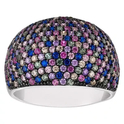 Lab Created Sterling Silver Multi-Color Cz Ring