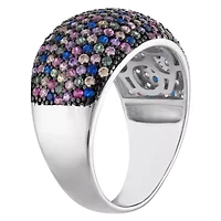 Lab Created Sterling Silver Multi-Color Cz Ring