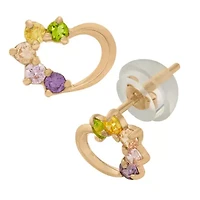 Lab Created 14K Gold Children's Cubic Zirconia Earrings