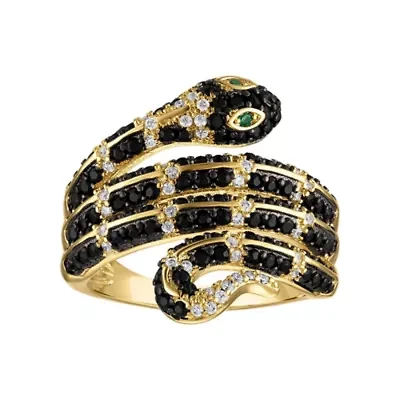 Lab Created Gold Plated Cz Snake Ring