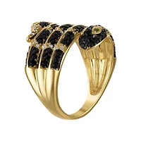 Lab Created Gold Plated Cz Snake Ring