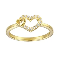 Lab Created Sterling Silver White Cz Heart Kid's Ring