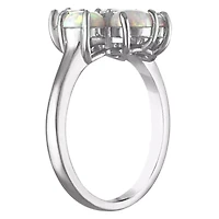Sterling Silver Cr Opal Flower Ring
