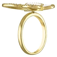 Gold Plated Sterling Silver Mother Of Pearl Butterfly Ring