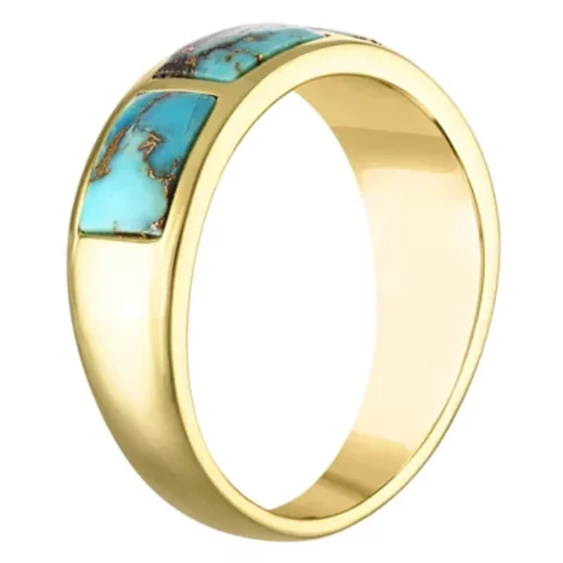 Gold Plated Sterling Silver Copper Turquoise Ring
