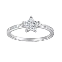 Lab Created Sterling Silver White Cz Star Kid's Ring