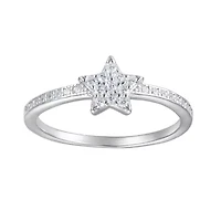 Lab Created Sterling Silver White Cz Star Kid's Ring