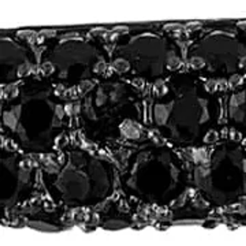 Lab Created Silver Plated Black CZ Bangle