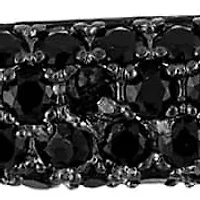 Lab Created Silver Plated Black CZ Bangle