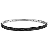 Lab Created Silver Plated Black CZ Bangle