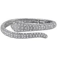 Lab Created Silver Plated Cz Snake Bangle