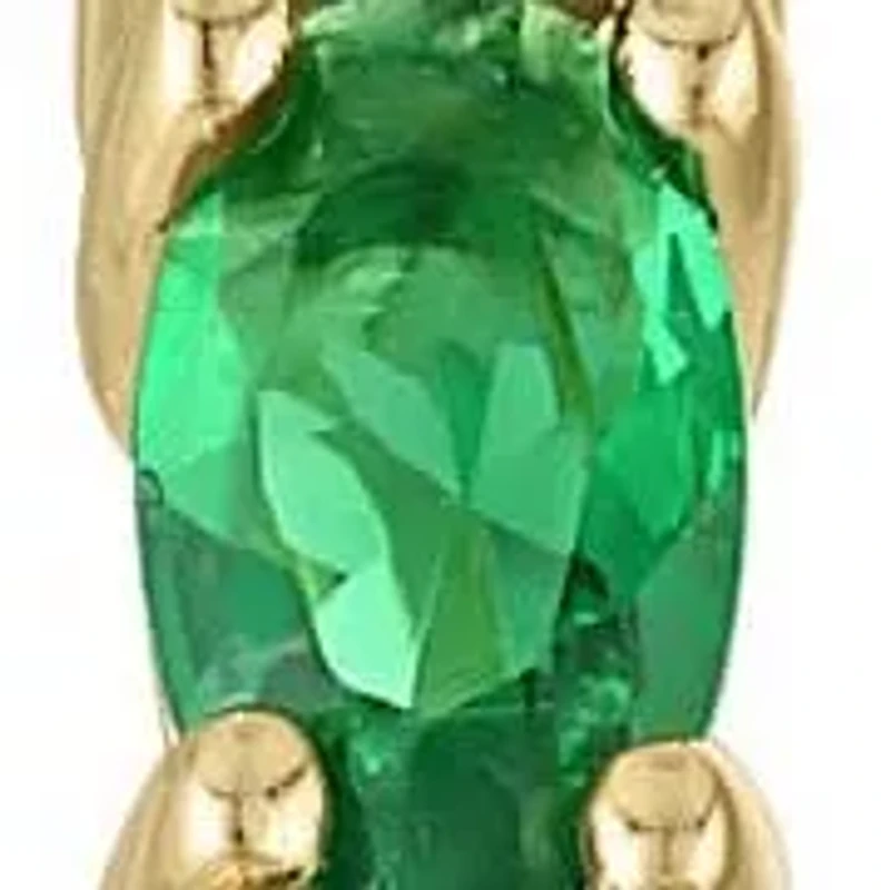 Lab Created Gold Plated Cz Hoop Earring