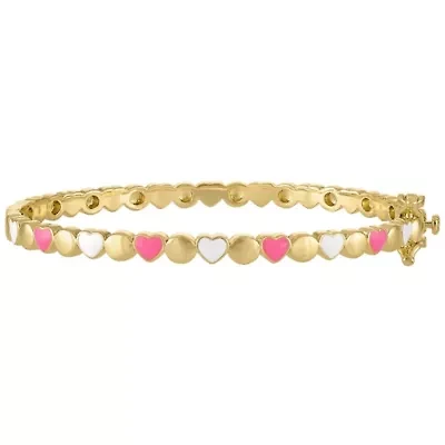 Gold-Plated Heart Enamel Bangle