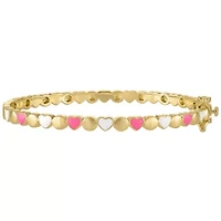 Gold-Plated Heart Enamel Bangle