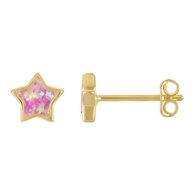 Gold Plated Silver Cr Opal Star Earrings