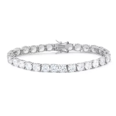 Lab Created Sterling Silver White Cz Round Shape Tennis Bracelet