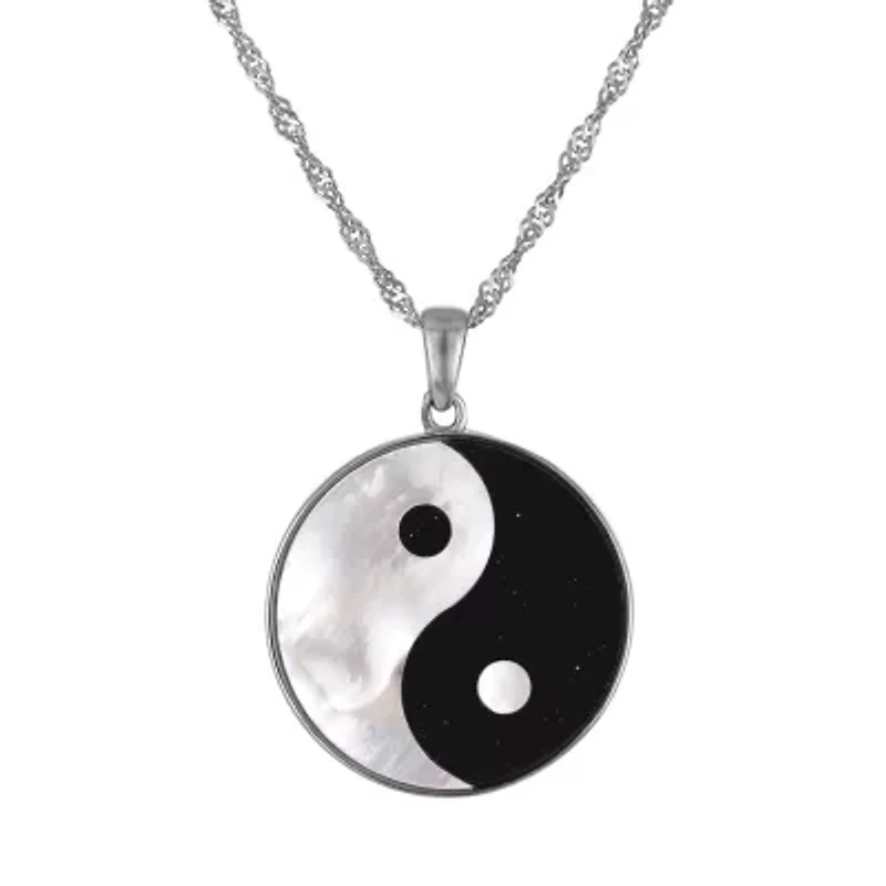Sterling Silver Black Onyx Ying Yang Pendant