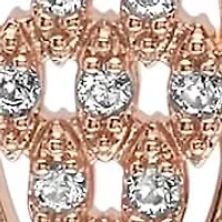Ladies 18k rose gold plated brass simulated diamond evil eye oval drop earrings