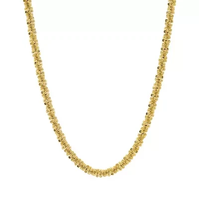 Ladies 18k gold plated stainless steel twist chain necklace