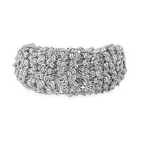 Ladies 18k white gold plated brass braided bracelet