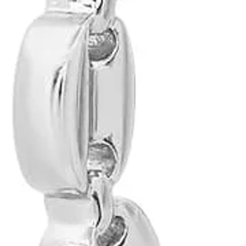 Ladies stainless steel mariner link chain hoop earrings