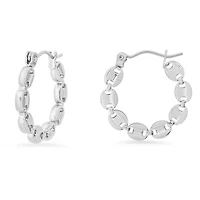 Ladies stainless steel mariner link chain hoop earrings