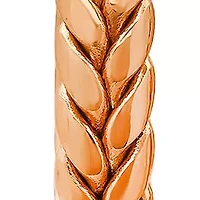 Ladies 18k rose gold plated stainless steel wheat hoop earrings