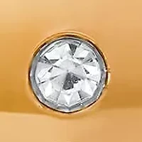 Ladies 18k gold plated stainless steel and simulated diamonds stud/huggie earrings 2pc set