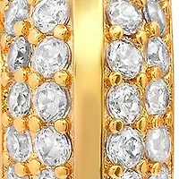 Ladies 18k gold plated brass simulated diamonds hoop earrings