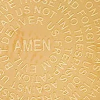 Ladies 18k gold plated stainless steel Lords prayer round pendant