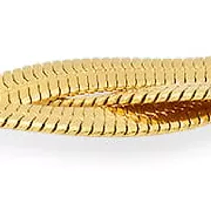 Ladies 18k gold plated stainless steel snake chain braided bracelet