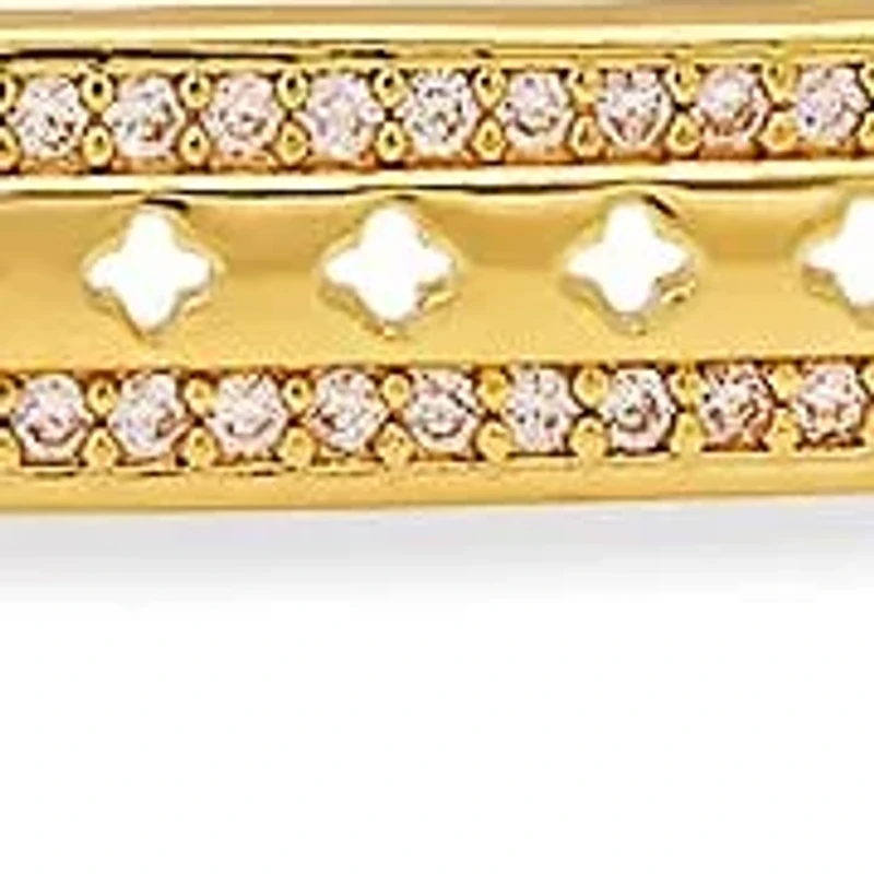 Ladies 18k gold plated brass simulated diamonds id drawstring bracelet