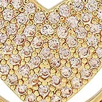 Ladies 18k gold plated brass simulated diamonds heart drawstring bracelet