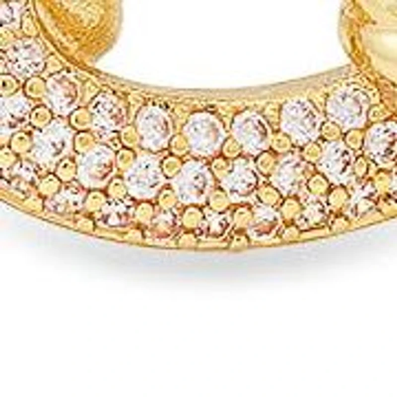 Ladies 18k gold plated brass simulated diamonds round links drawstring bracelet