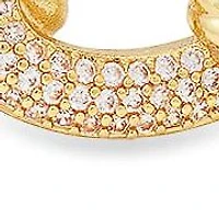 Ladies 18k gold plated brass simulated diamonds round links drawstring bracelet