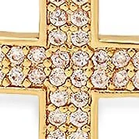 Ladies 18k gold plated brass simulated diamonds cross drawstring bracelet