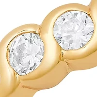 Ladies 18k gold plated brass and simulated diamonds band ring