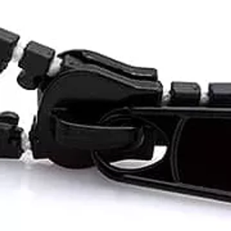 Pack of 10 yellow, white, pink/blue, white/black, pink/purple, pink, purple, yellow/pink, blue, and black zipper bracelets with snap clasp.