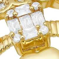 Ladies 18k gold plated brass simulated diamonds stackable ring