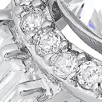 Ladies 18k white gold plated brass and simulated diamonds pear shape engagement ring