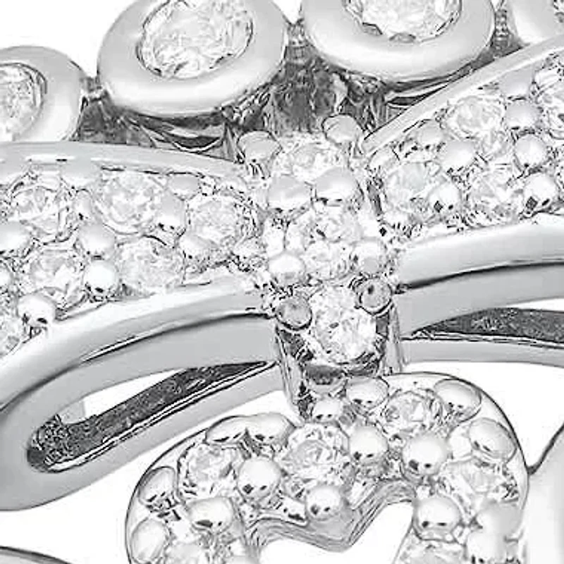 Ladies 18k white, yellow and rose gold plated brass simulated diamonds stackable ring