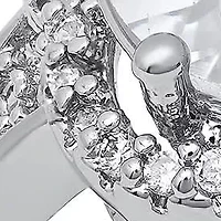 Ladies 18k white gold plated brass and simulated diamonds engagement ring