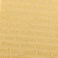 Ladies 18kt rose gold plated our father lords prayer pendant comes with 18" chain