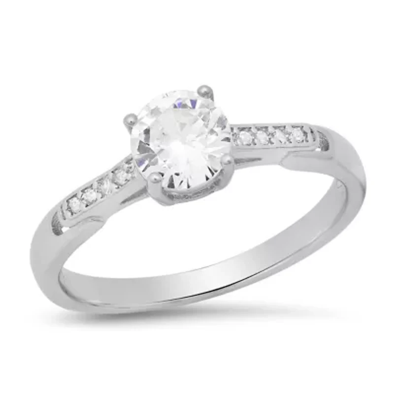 Ladies 18k white gold plated brass hammered stackable ring