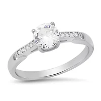 Ladies 18k white gold plated brass hammered stackable ring