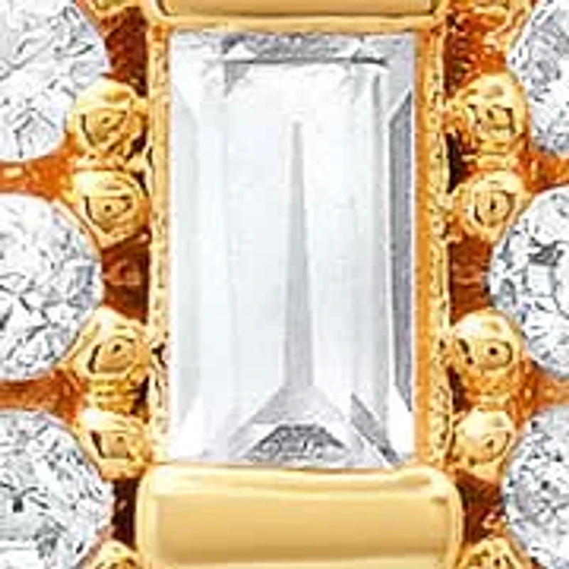 Ladies 18k white gold plated brass simulated diamonds huggie earrings