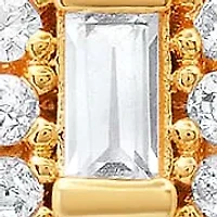 Ladies 18k white gold plated brass simulated diamonds huggie earrings