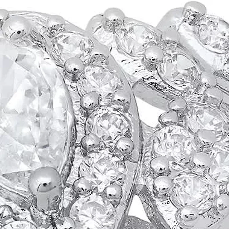 Ladies 18k white gold plated brass and simulated diamonds pear shape engagement ring