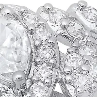 Ladies 18k white gold plated brass and simulated diamonds pear shape engagement ring