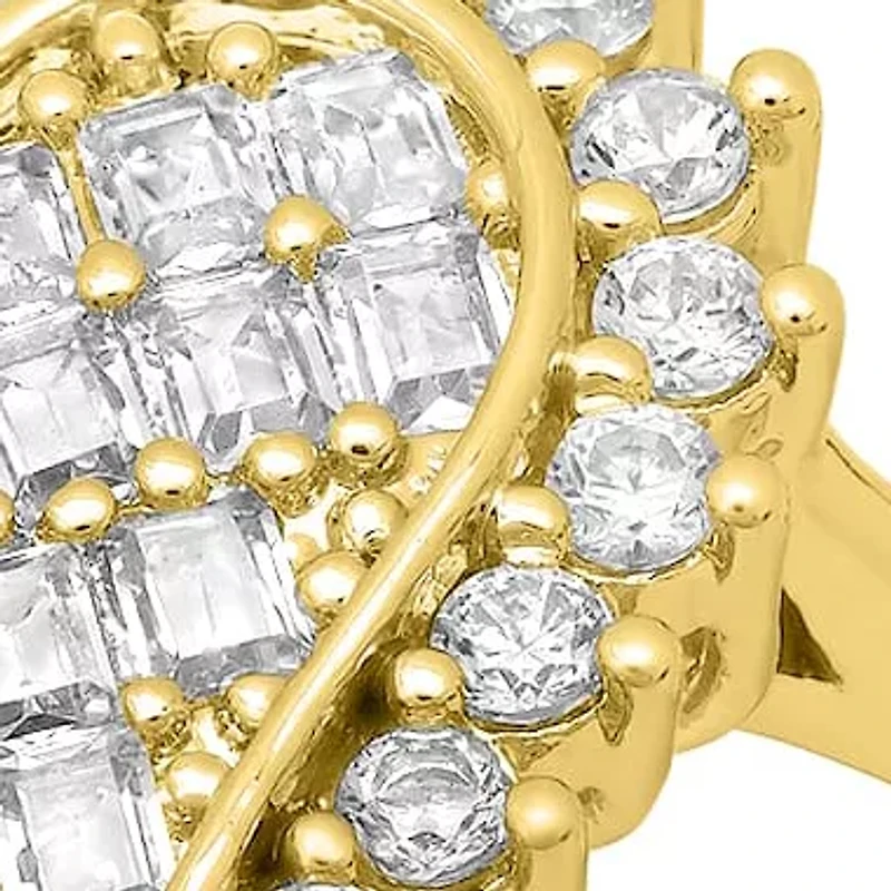 Ladies 18k white gold plated brass simulated diamonds heart engagement ring